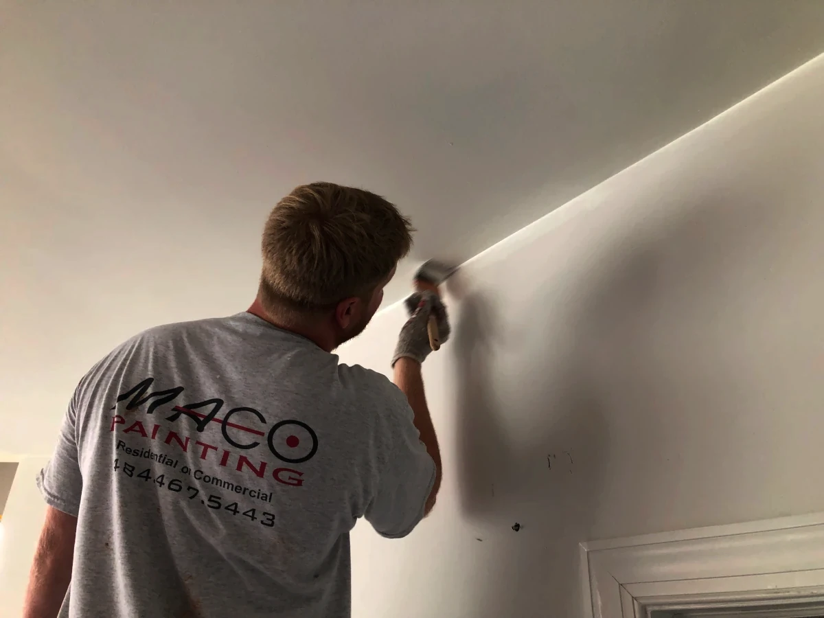 Maco painter working with precision